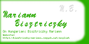 mariann bisztriczky business card